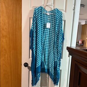 Shiraleah Blue and White Gingham Throw